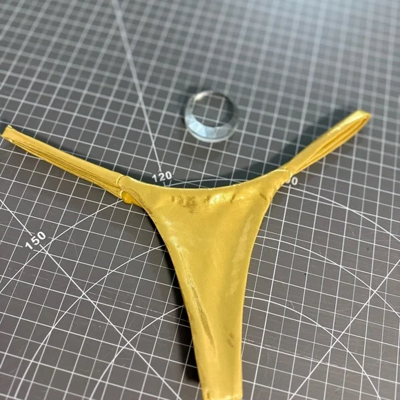 Gold Thong Bikini Bottom - Picture 4 of 4